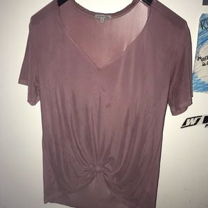 Pink mesh low neck shirt